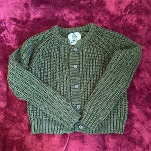 Urban Outfitters Olive Green Cropped Cardigan in Size XS